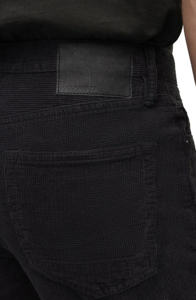 Shop Allsaints Jack Crop Tapered Corduroy Jeans In Washed Black