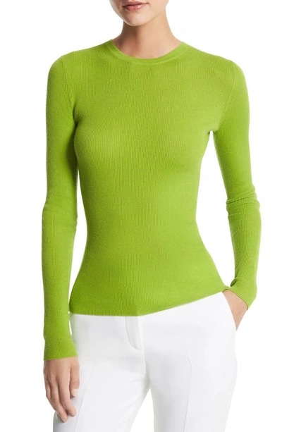 Shop Michael Kors Hutton Cashmere Rib Sweater In 301 Lime