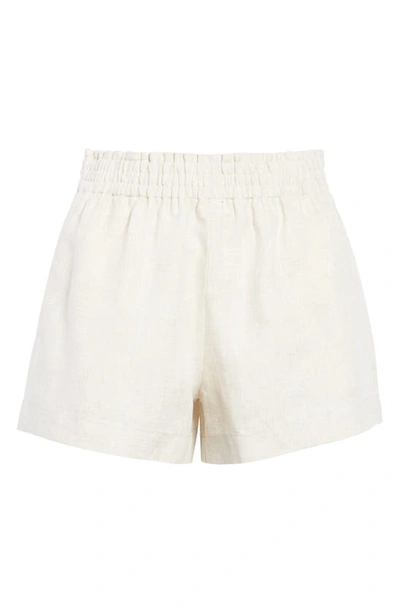 Shop Reformation Mila Linen Shorts In Oatmeal