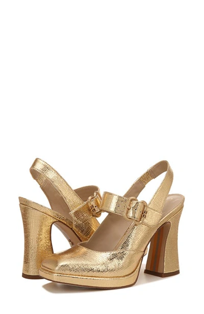 Shop Sam Edelman Jildie Platform Slingback Sandal In Amber Gold