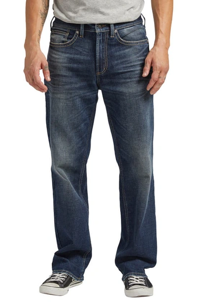Shop Silver Jeans Co. Gordie Relaxed Stretch Straight Leg Jeans In Indigo