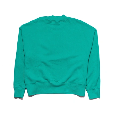 Palm Angels Teddy Bear-print Cotton Sweatshirt Green In Xs