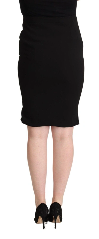 Shop Dolce & Gabbana Black High Waist Knee Length Pencil Cut Women's Skirt