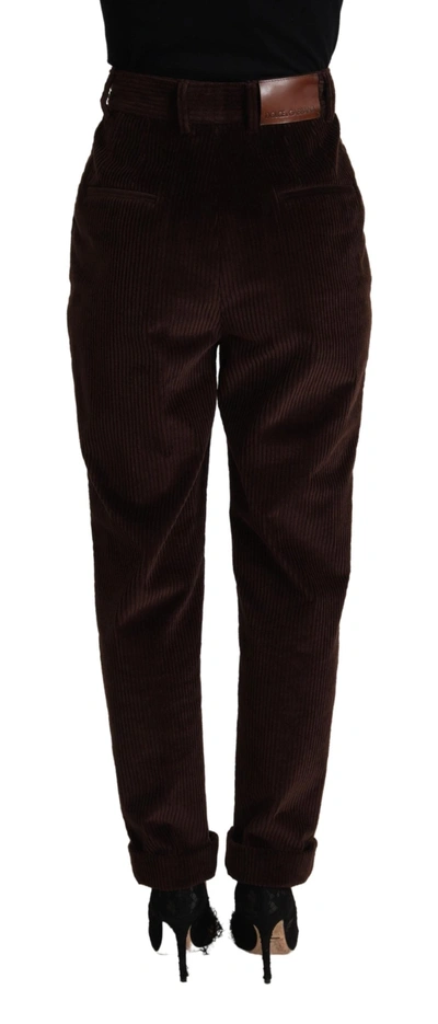Shop Dolce & Gabbana Bordeaux Corduroy Cotton Trouser Tapered Women's Pants