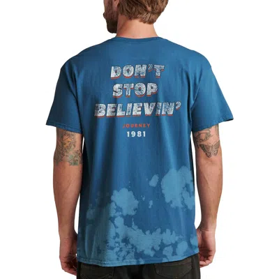 Shop Junk Food Journey Don't Stop Mens Cotton Graphic T-shirt In Blue