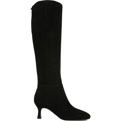 Shop Sam Edelman Lillia Womens Leather Kitten Heels Knee-high Boots In Black