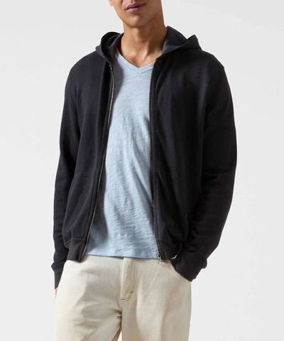 Shop Atm Anthony Thomas Melillo Men French Terry Zip-up Hoodie In Black