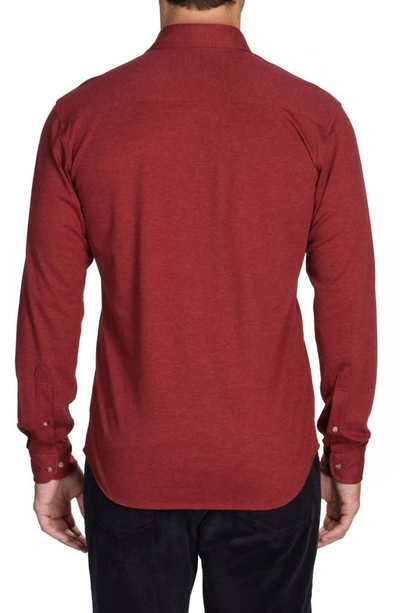 Shop Alton Lane Harris Everyday Cotton Piqué Popover Shirt In Deep Red Twill
