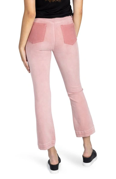 Shop Articles Of Society London Contrast Crop Flare Leg Jeans In Lahaina