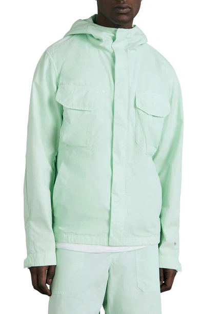 Shop Rag & Bone Military Tactic Cotton Hooded Jacket In Ltgrn