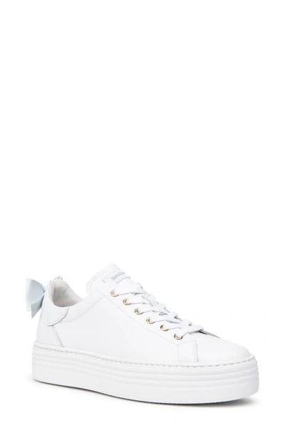 Shop Nerogiardini Bow Platform Skate Sneaker In White