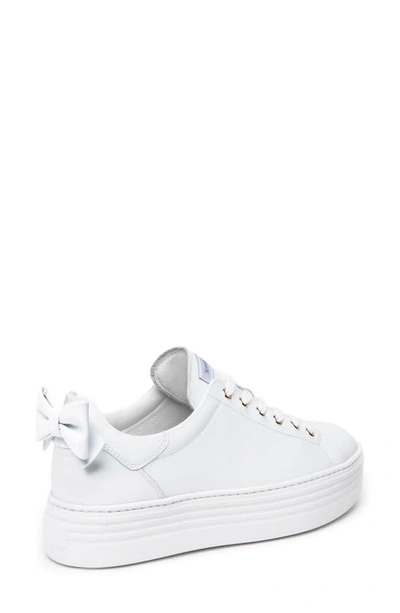 Nerogiardini Bow Skater Platform Sneakers W/ Bow, White In White