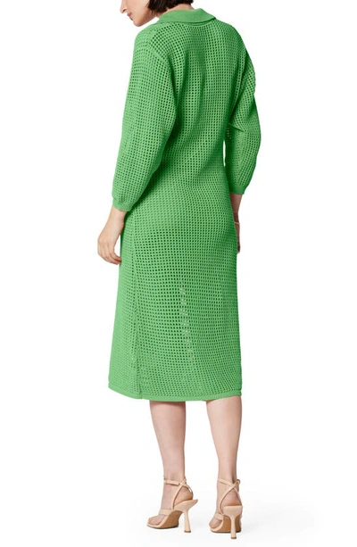 Shop Equipment Remy Open Stitch Cotton Sweater Dress In Bright Jadesheen