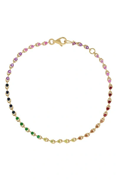 Shop Bony Levy Iris Rainbow Sapphire Bracelet In 18k Yellow Gold