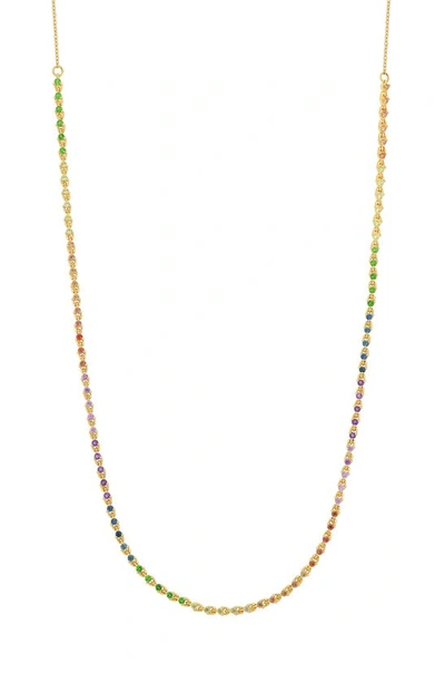 Shop Bony Levy Iris Rainbow Sapphire Necklace In 18k Yellow Gold