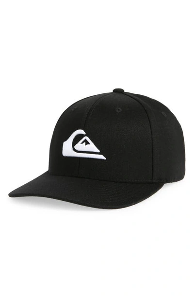Shop Quiksilver Mountain & Wave Baseball Cap In Black/ White