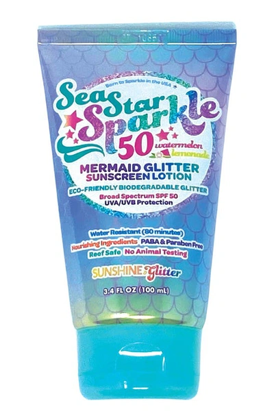 Shop Sunshine & Glitter Kids' Seastar Sparkle Mermaid Reef Safe Biodegradable Glitter Sunscreen Spf 50 In Teal