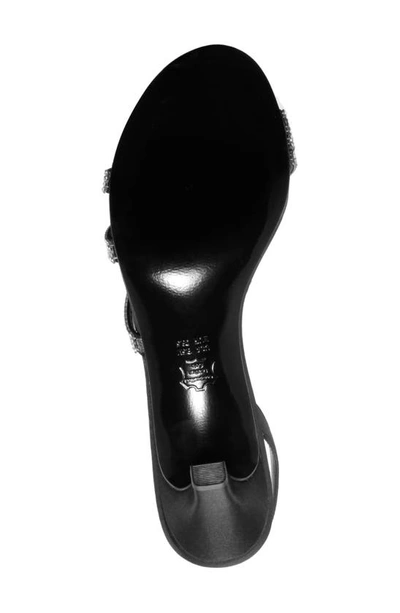 Shop Nina Noura Slingback Sandal In Black Luster Satin