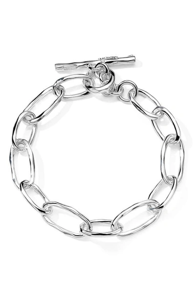 Shop Ippolita Classico Faceted Oval Link Bracelet In Silver