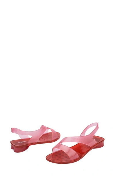Shop Melissa The Real Jelly Sandal In Pink/ Red