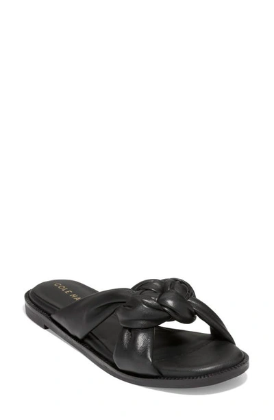 Shop Cole Haan Anica Lux Knotted Slide Sandal In Black Ltr