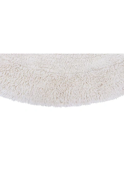 Lorena Canals Woolable Arctic Circle Round Washable Wool Rug In Sheep White