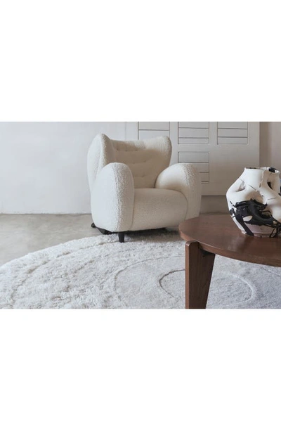 Lorena Canals Woolable Arctic Circle Round Washable Wool Rug In Sheep White
