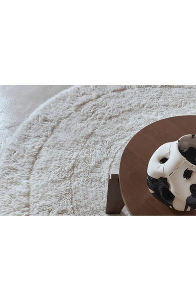 Lorena Canals Woolable Arctic Circle Round Washable Wool Rug In Sheep White
