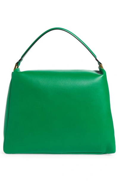Shop Valentino One Stud Leather Hobo Bag In 7pa Gea Green