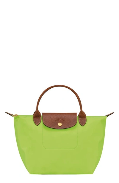 Shop Longchamp Le Pliage Green Recycled Nylon Canvas Small Top Handle Bag