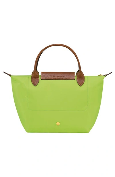 Shop Longchamp Le Pliage Green Recycled Nylon Canvas Small Top Handle Bag