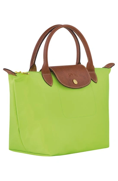 Shop Longchamp Le Pliage Green Recycled Nylon Canvas Small Top Handle Bag