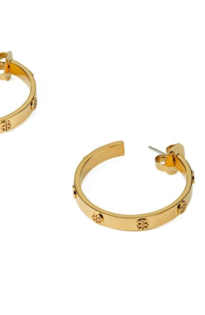 Tory Burch Miller Hoop Earrings In Tory Gold