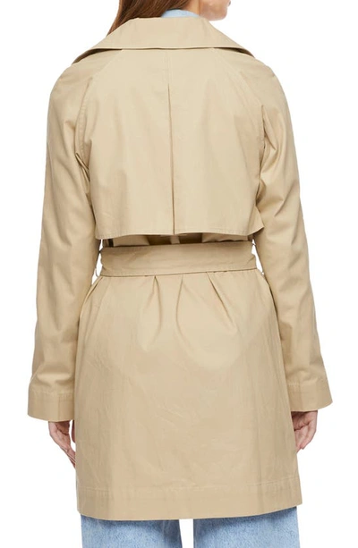 Bernardo Cotton Twill Trench Coat In Beige