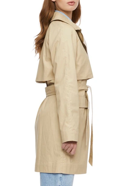 Bernardo Cotton Twill Trench Coat In Beige