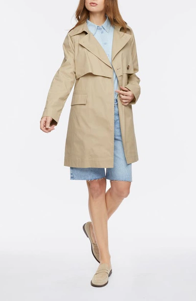 Bernardo Cotton Twill Trench Coat In Beige