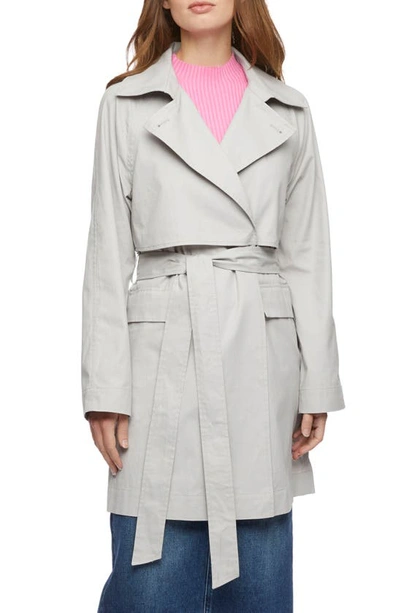 Bernardo Cotton Twill Trench Coat In Cool Gray | ModeSens