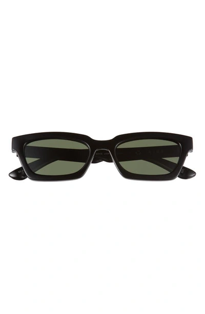 Shop Aire 50mm Sculptor Polarized Rectangular Sunglasses In Black / Green Mono Polar