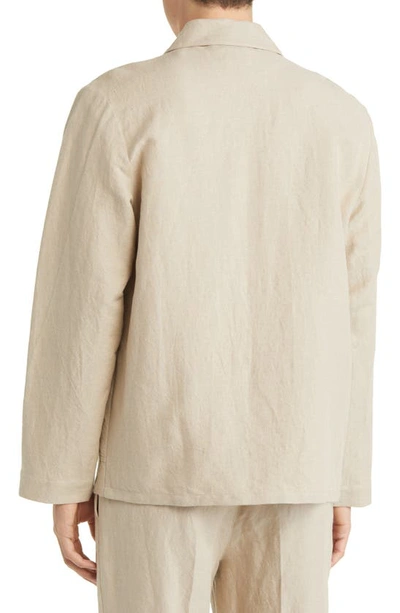 Shop Apc Kerlouan Linen Blend Jacket In Beige