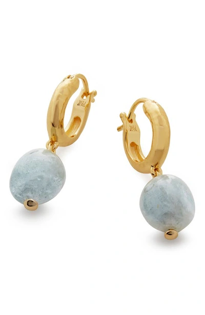 Shop Monica Vinader Rio Stone Huggie Drop Earrings In 18ct Gold Vermeil On Sterling