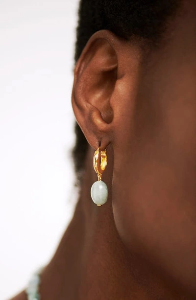 Monica Vinader Rio Stone Huggie Drop Earrings In 18ct Gold Vermeil On Sterling