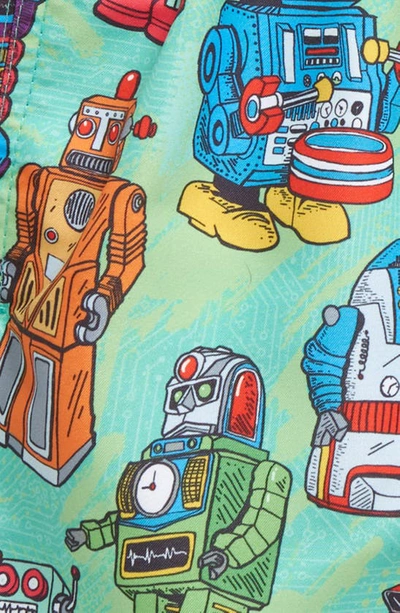 Shop Boardies Kids' Robots Swim Trunks In Green