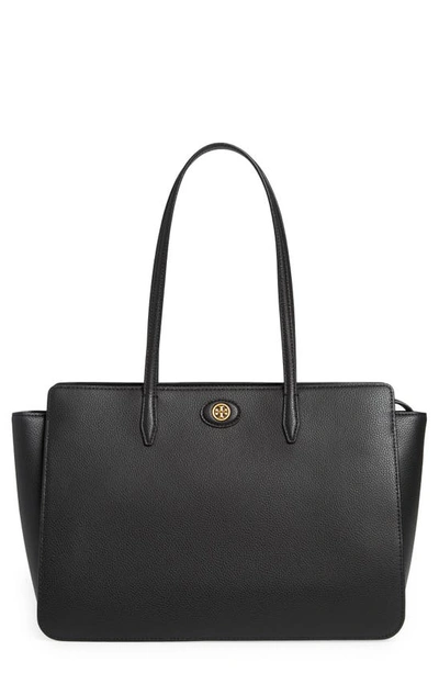 Tory Burch, Bags, Tory Burch Black Robinson Saffiano Leather Tote