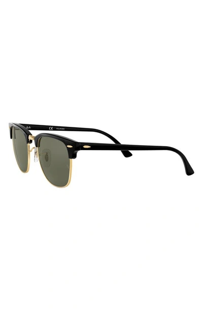 Ray Ban Clubmaster 55mm Polarized Square Sunglasses In Black