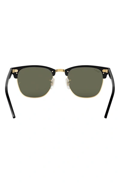 Ray Ban Clubmaster 55mm Polarized Square Sunglasses In Black