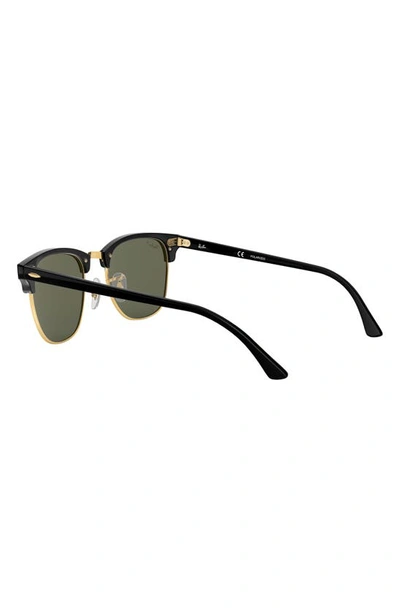 Ray Ban Clubmaster 55mm Polarized Square Sunglasses In Black