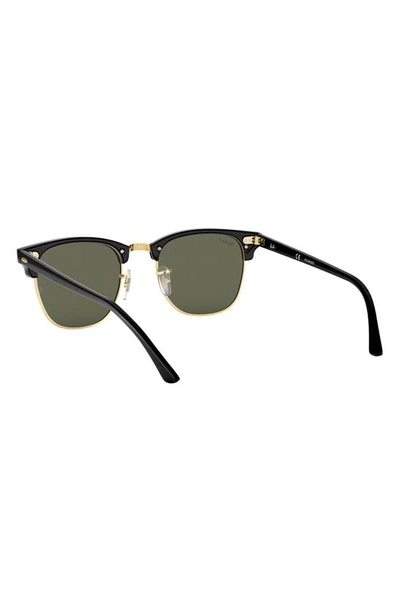 Ray Ban Clubmaster 55mm Polarized Square Sunglasses In Black