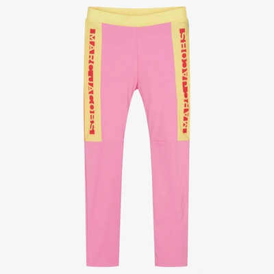 Shop Marc Jacobs Teen Girls Pink Logo Leggings