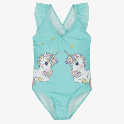 Shop Soli Swim Girls Blue Unicorn Swimsuit (upf50+)