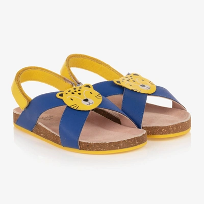 Shop Carrèment Beau Boys Blue & Yellow Leather Sandals